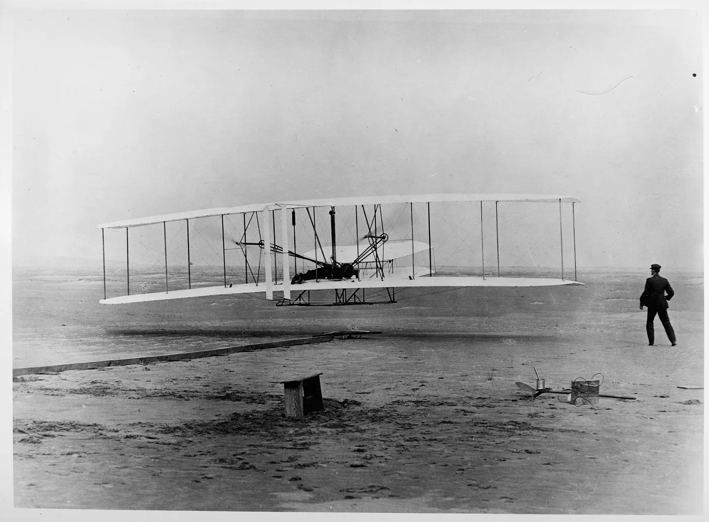 The Wright Flyer's first flight on 17 December 1903